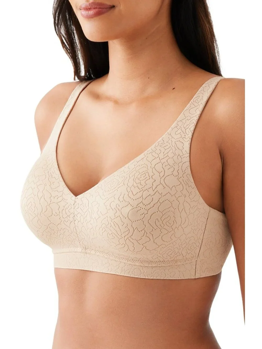 🆕WACOAL Inside Job Full Unpadded Wireless Bra 36D Beige #852345 - Picture 1 of 7